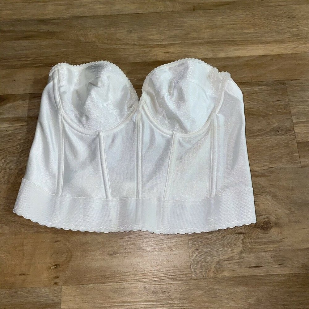 Carnival 203 Satin Low Plunge Longline Bustier Bra